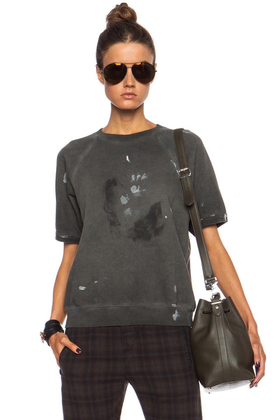 Image 1 of NSF Lucas Cotton Sweatshirt in Painted Pigment Black