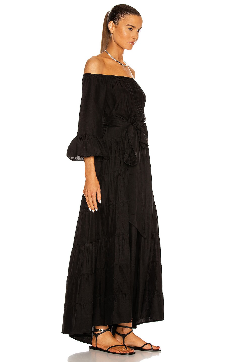 Natalie Martin Mesa Maxi Dress in Black Silk | FWRD