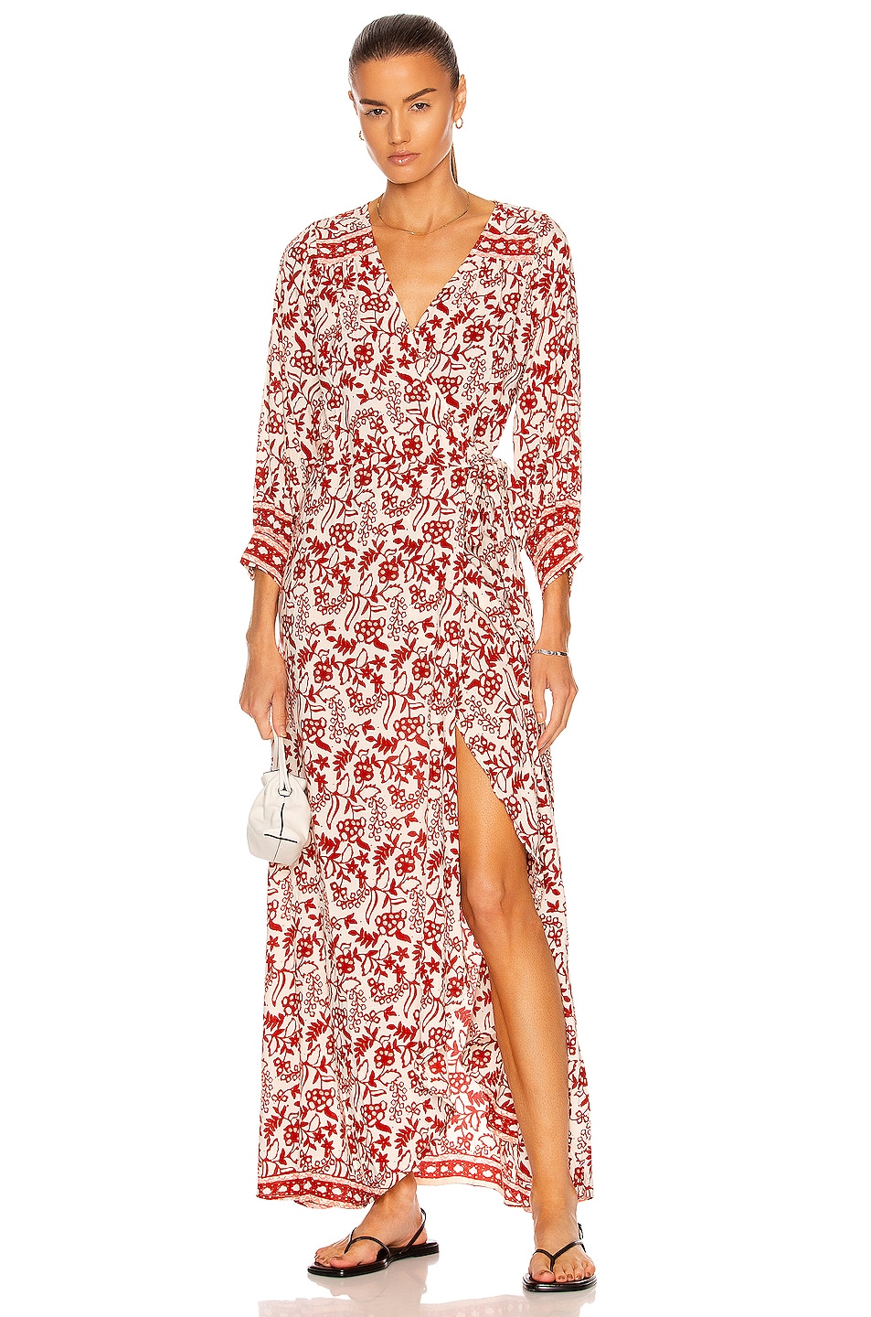 Image 1 of Natalie Martin Kate Long Sleeve Dress in Shadow Print Red