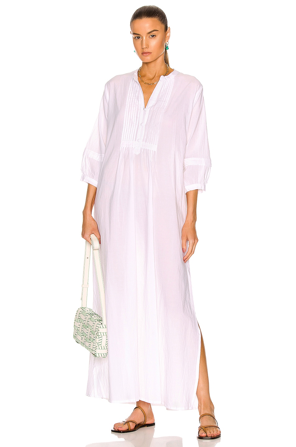 Image 1 of Natalie Martin Sammie Maxi Dress in Flat Cotton White