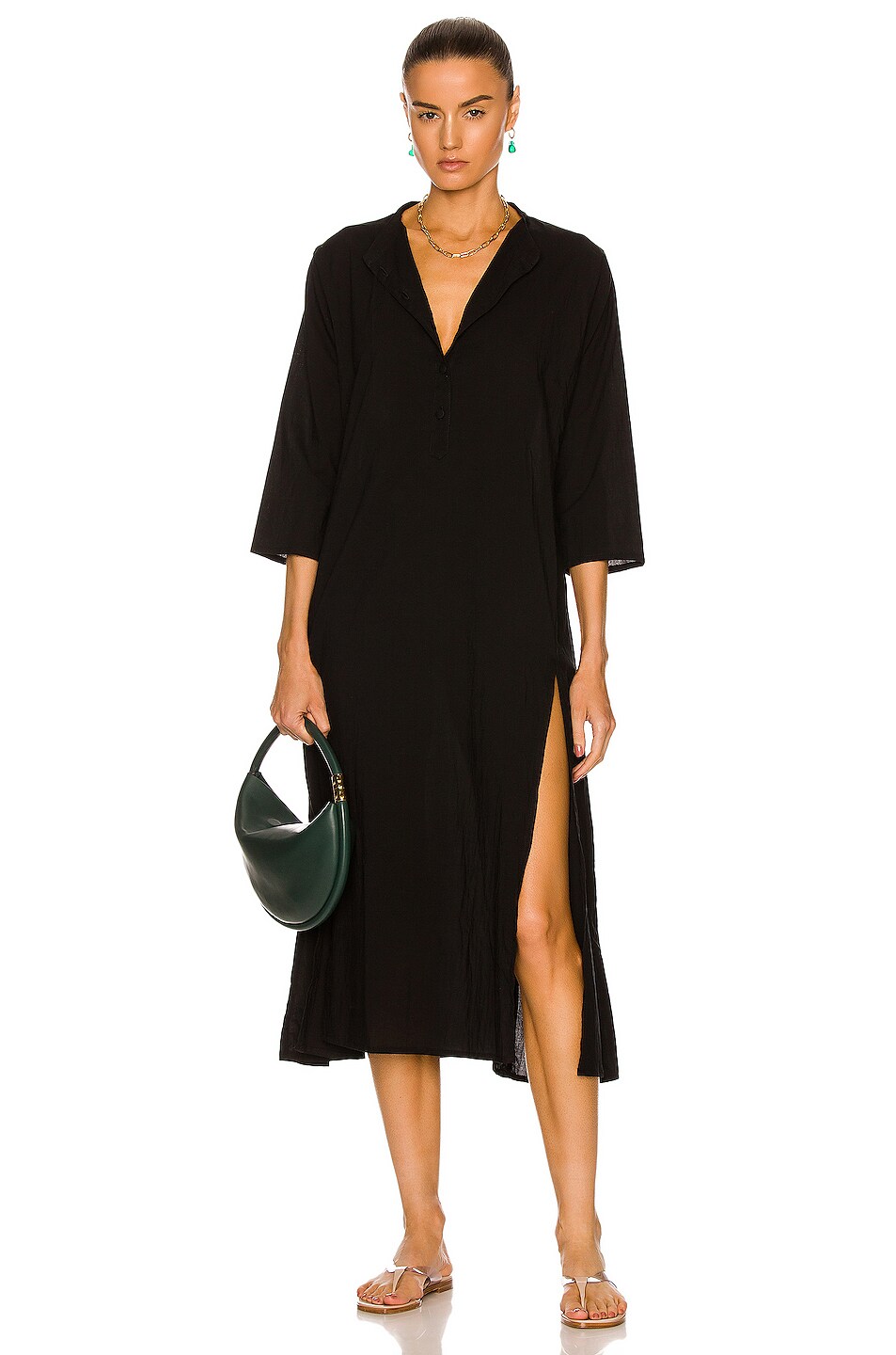 Natalie Martin Isobel Dress in Flat Cotton Black | FWRD