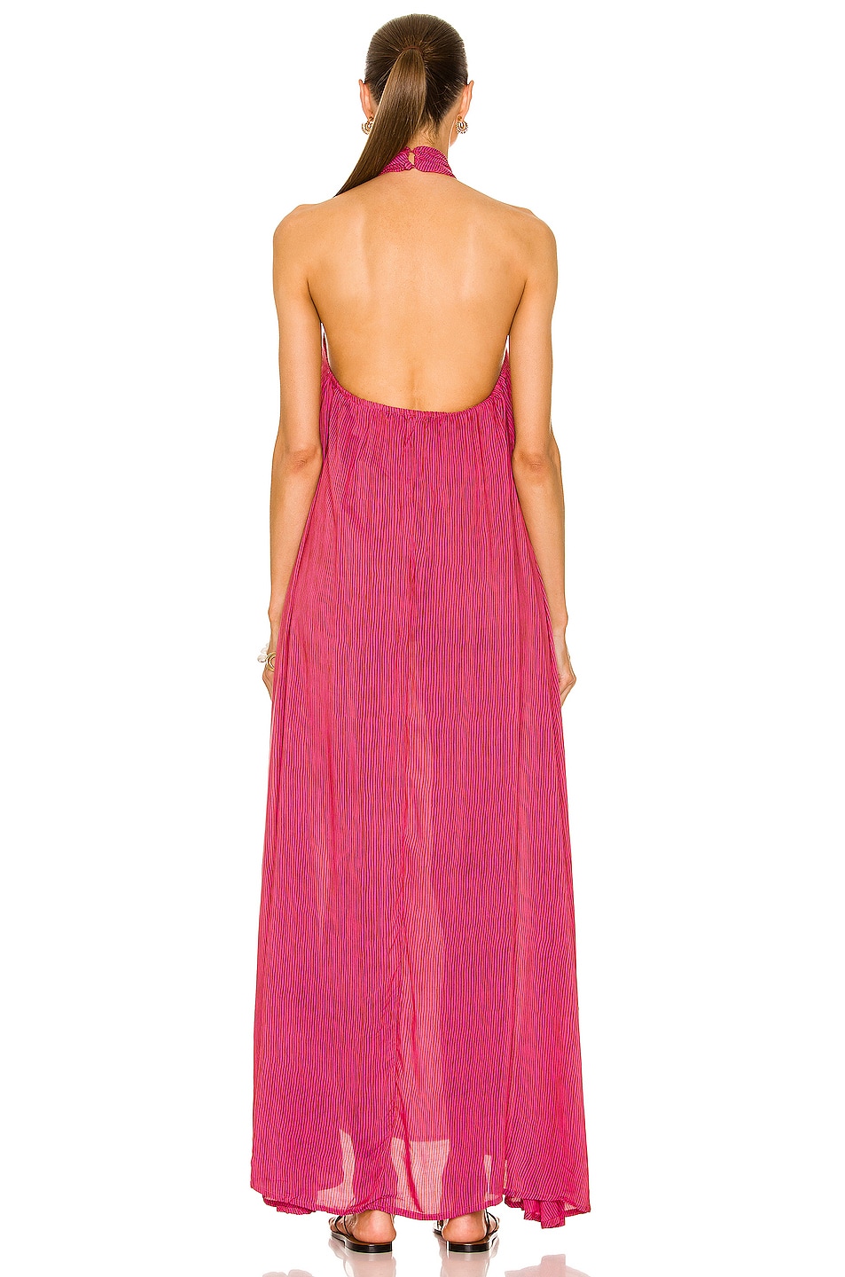 Natalie Martin Astrid Dress in Wobbly Stripe Puglia Pink | FWRD