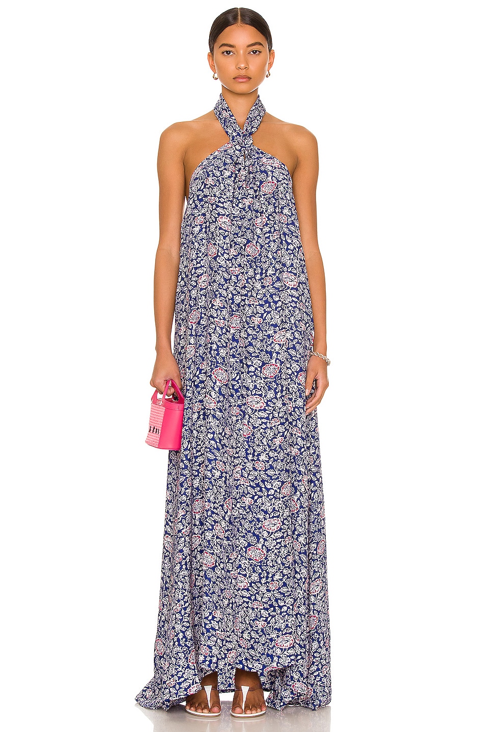 Image 1 of Natalie Martin Astrid Dress in Floral Print Pelicano Blue