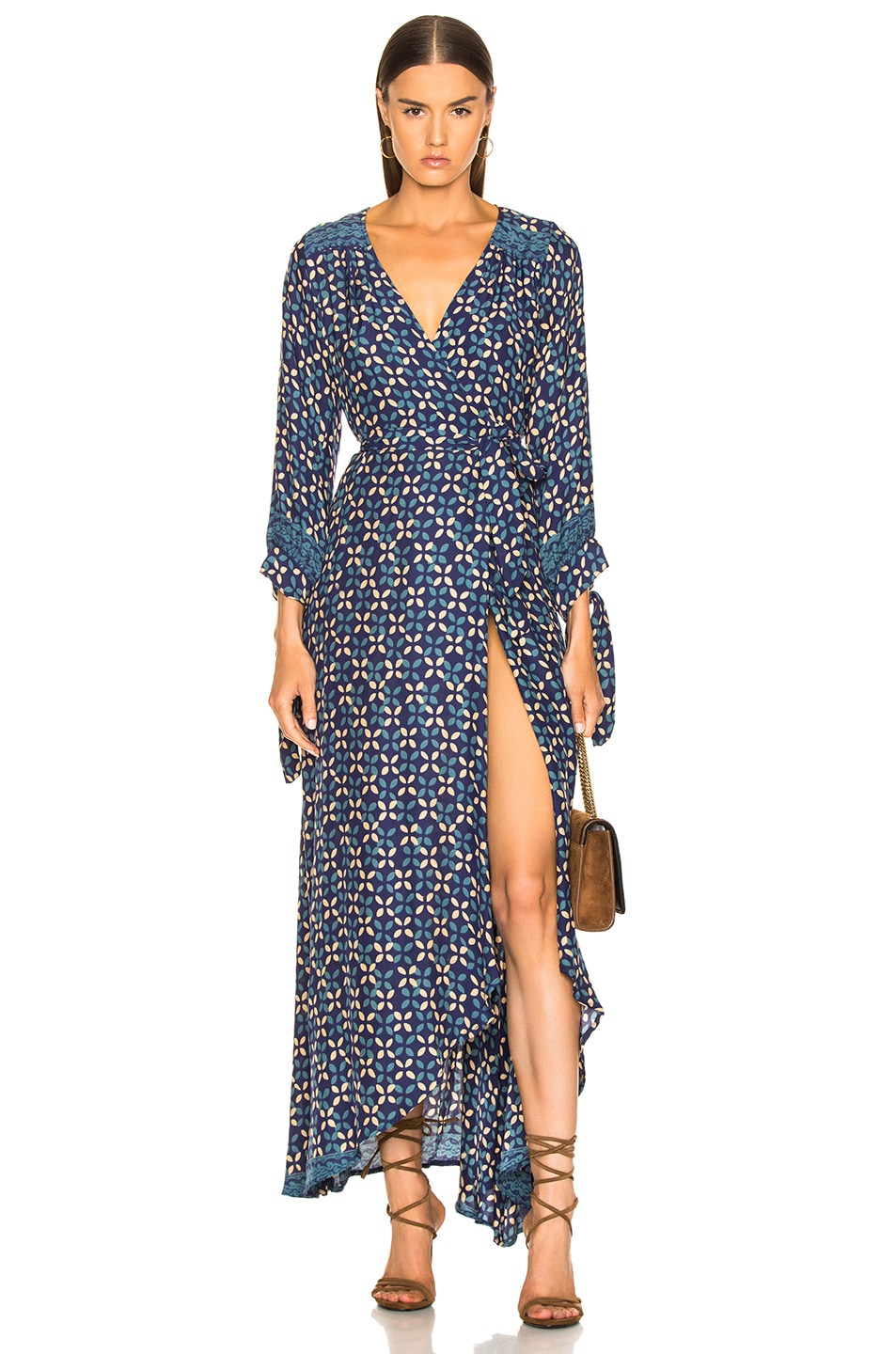 Image 1 of Natalie Martin Danika Long Sleeve Dress in Sand Dollar Blue