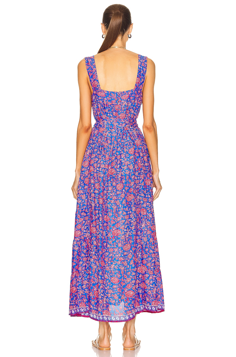 Natalie Martin Jasmine Maxi Dress With Sash in Bloom Print Persian Blue ...