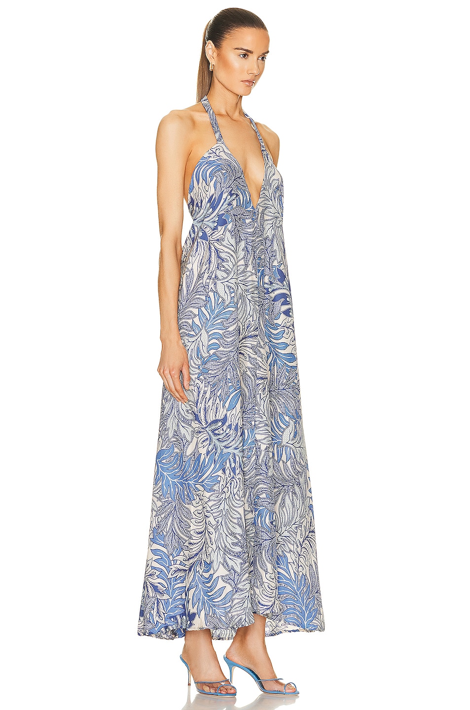 Natalie Martin Lola Dress in Jungle Print Lake Blue | FWRD