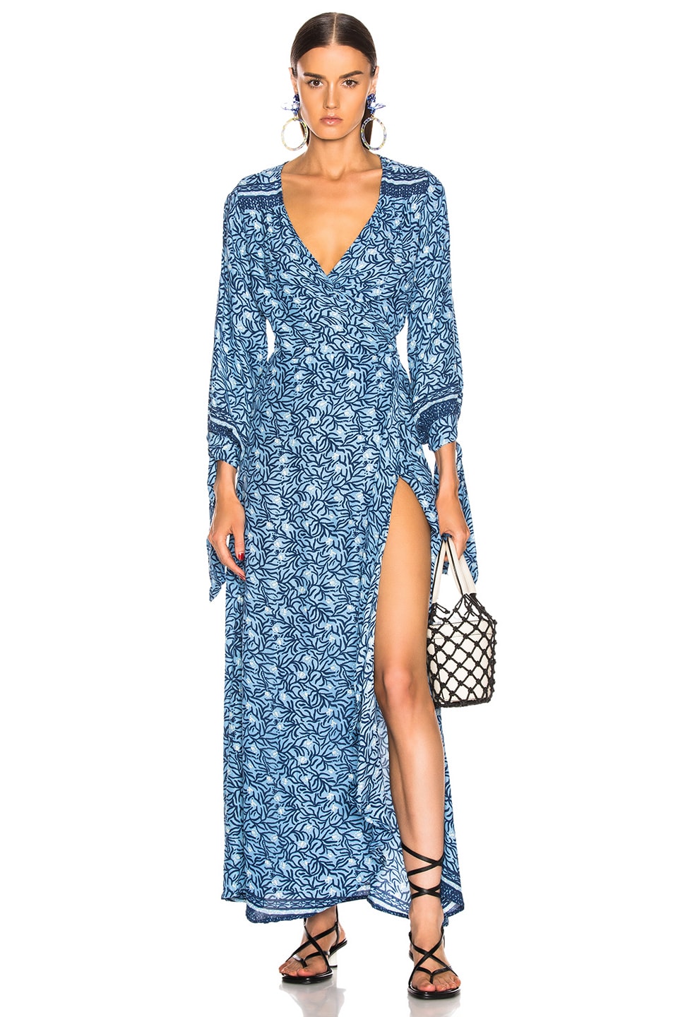 Image 1 of Natalie Martin Danika Long Sleeve Dress in Blue Coral