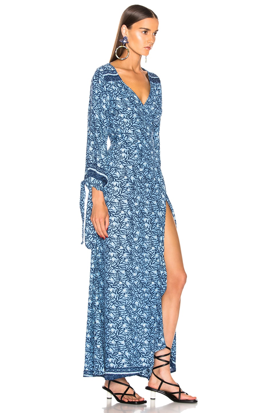 Natalie Martin Danika Long Sleeve Dress in Blue Coral | FWRD