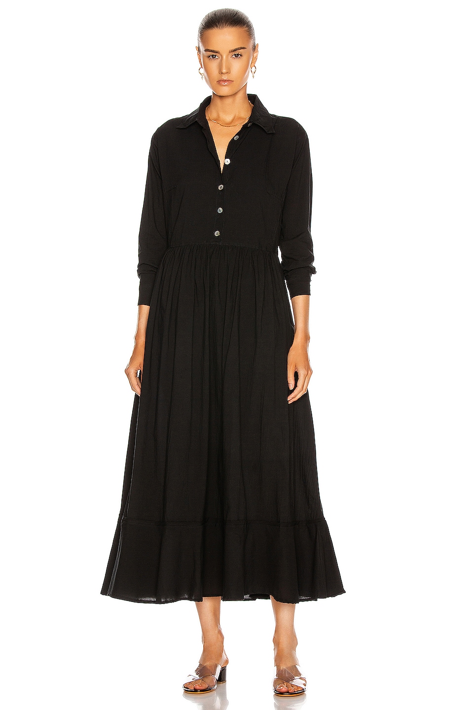 Image 1 of Natalie Martin Heath Dress in Flat Cotton Black