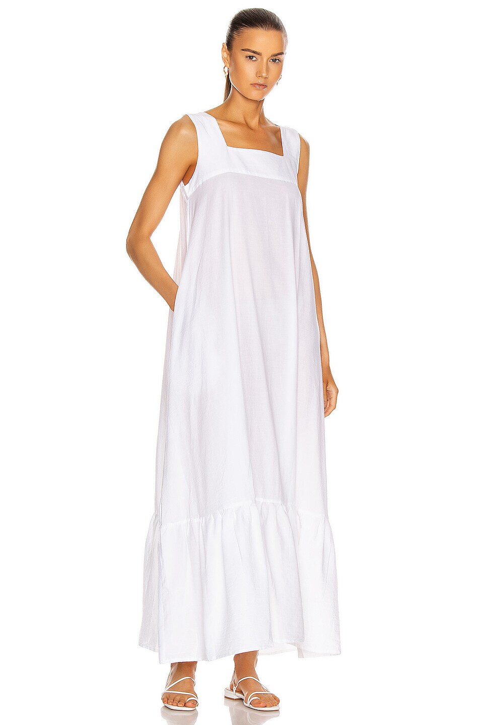 Image 1 of Natalie Martin Virginia Dress in Flat Cotton White
