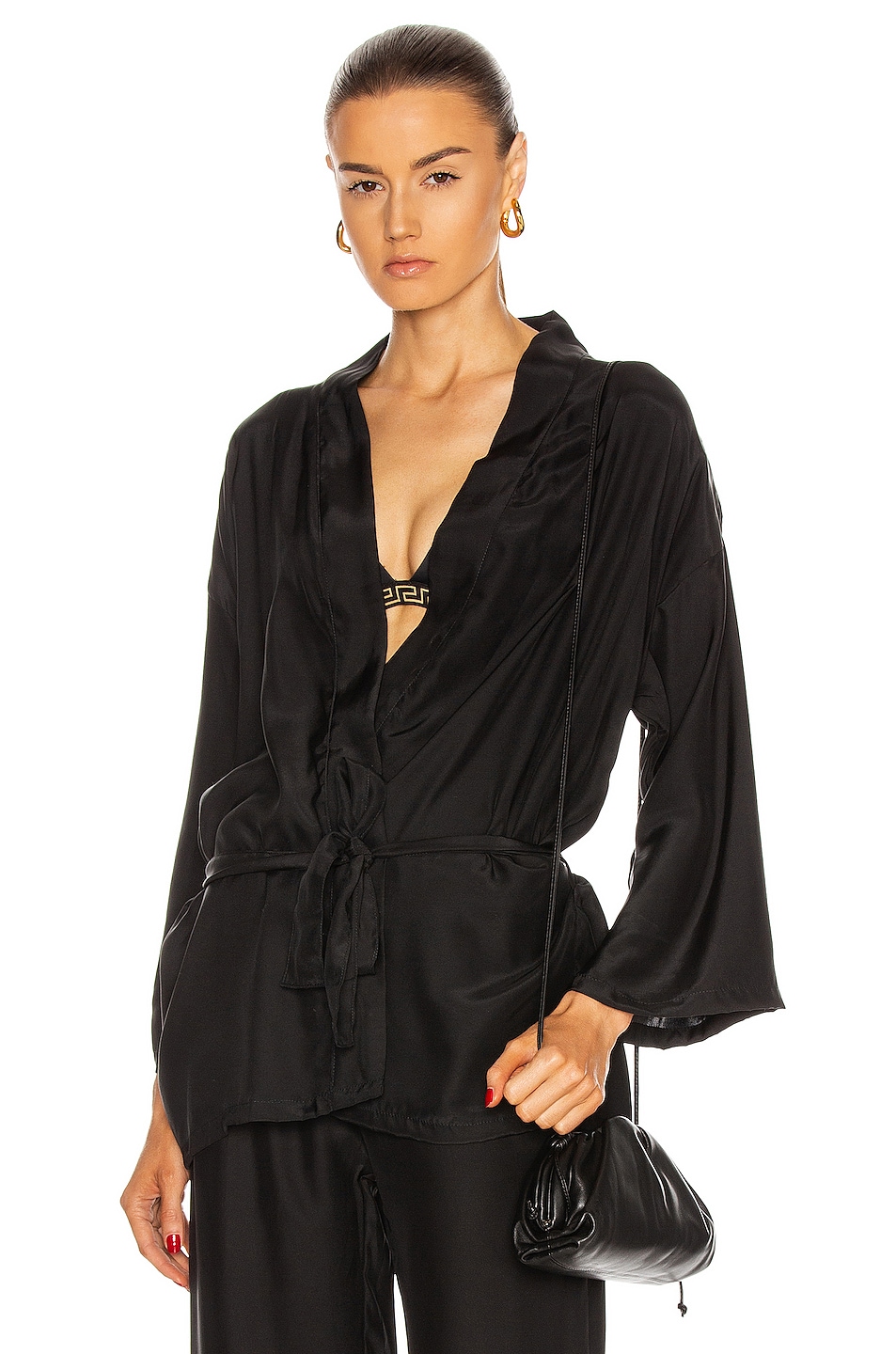 Image 1 of Natalie Martin Saylor Kimono in Black Silk