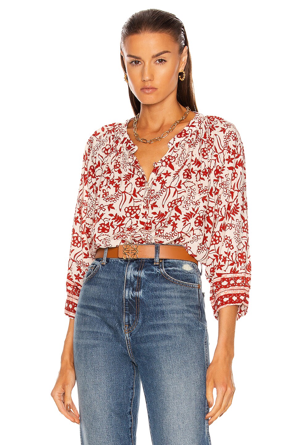 Image 1 of Natalie Martin Remy Top in Shadow Print Red