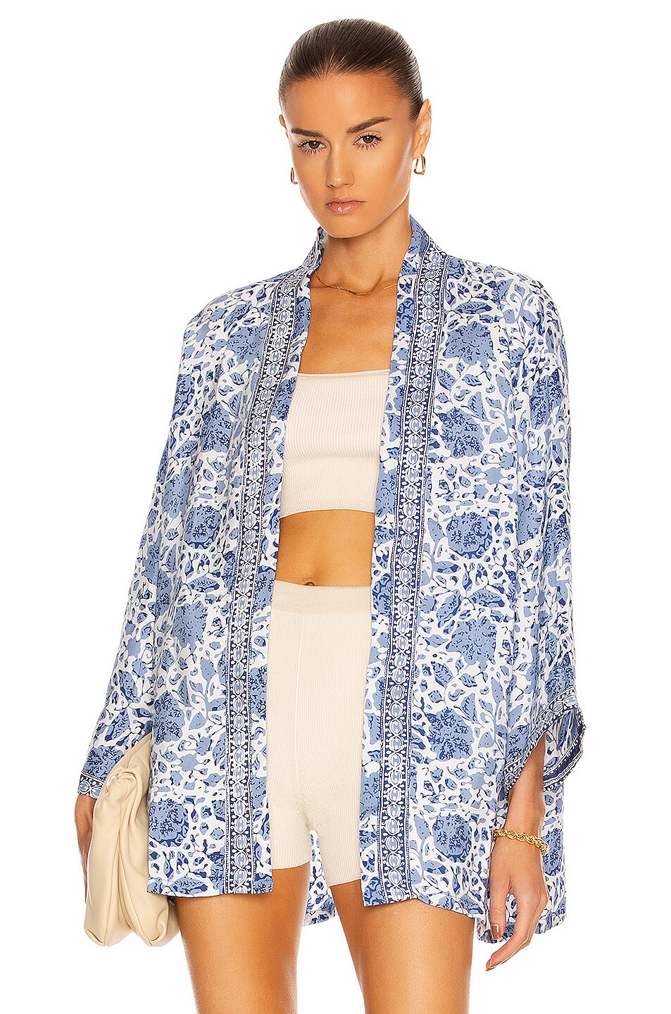 Image 1 of Natalie Martin Saylor Kimono in Geranium Print Sapphire