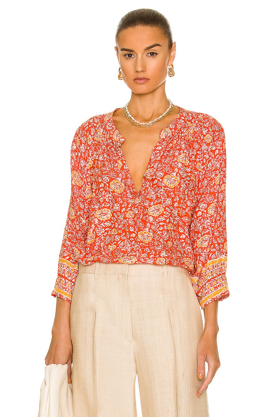 Image 1 of Natalie Martin Remy Top in Floral Print Tuscany Sun