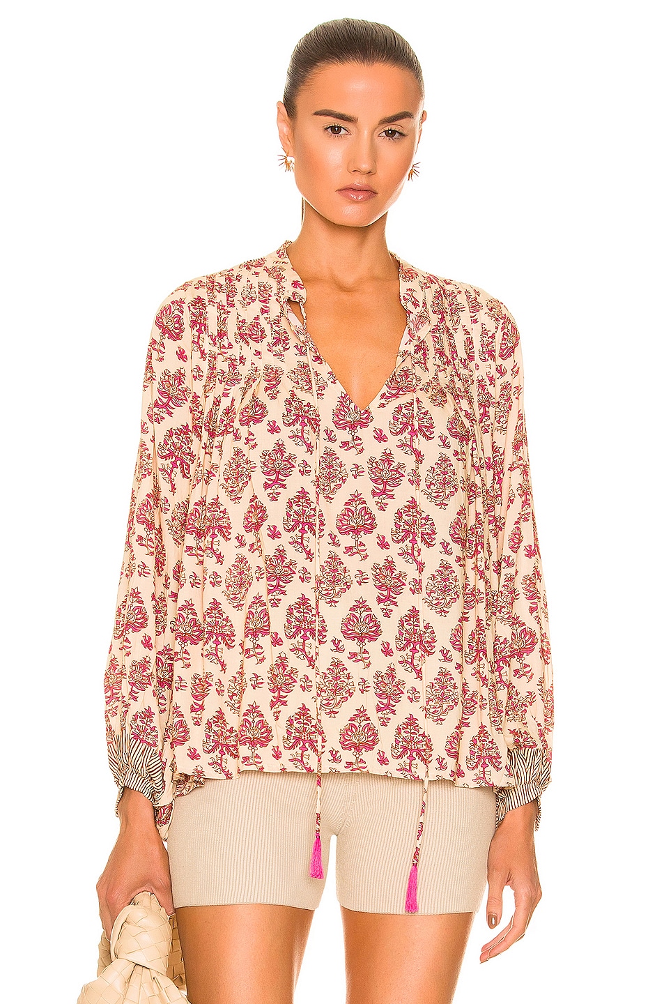Image 1 of Natalie Martin Lizzy Shirt in Cyprus Print Pink