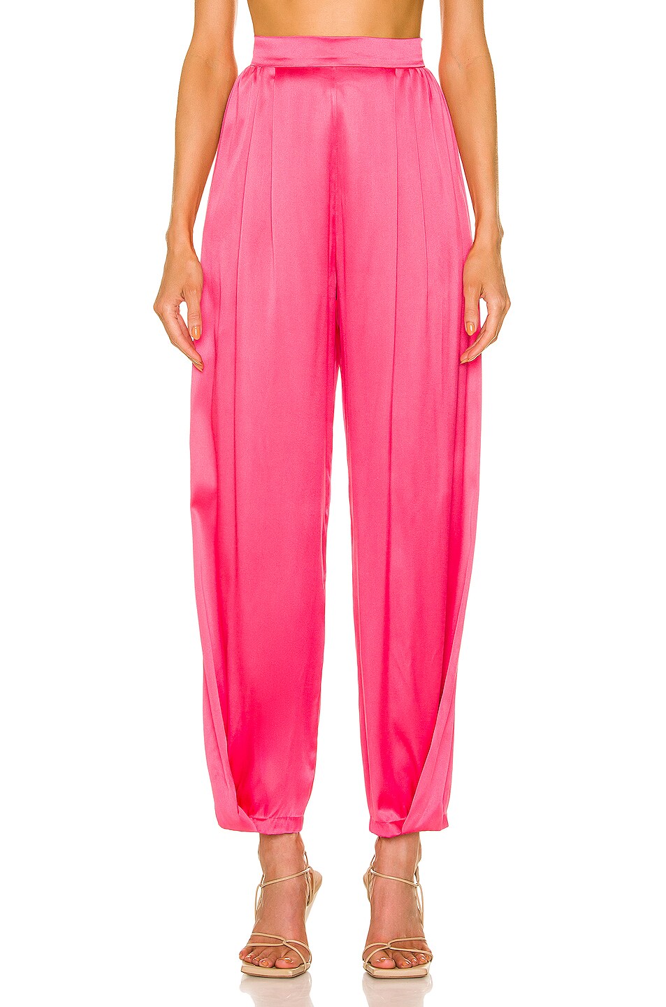 Image 1 of Nue Studio Thalia Silk Trousers in Rose Pink