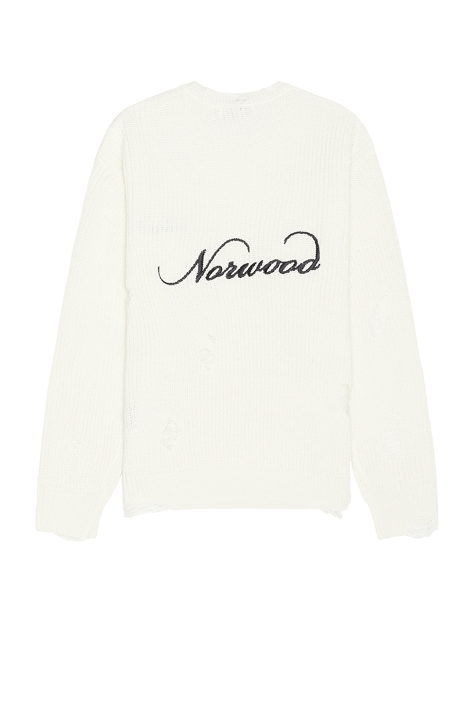 Distressed Logo Sweater in Cream