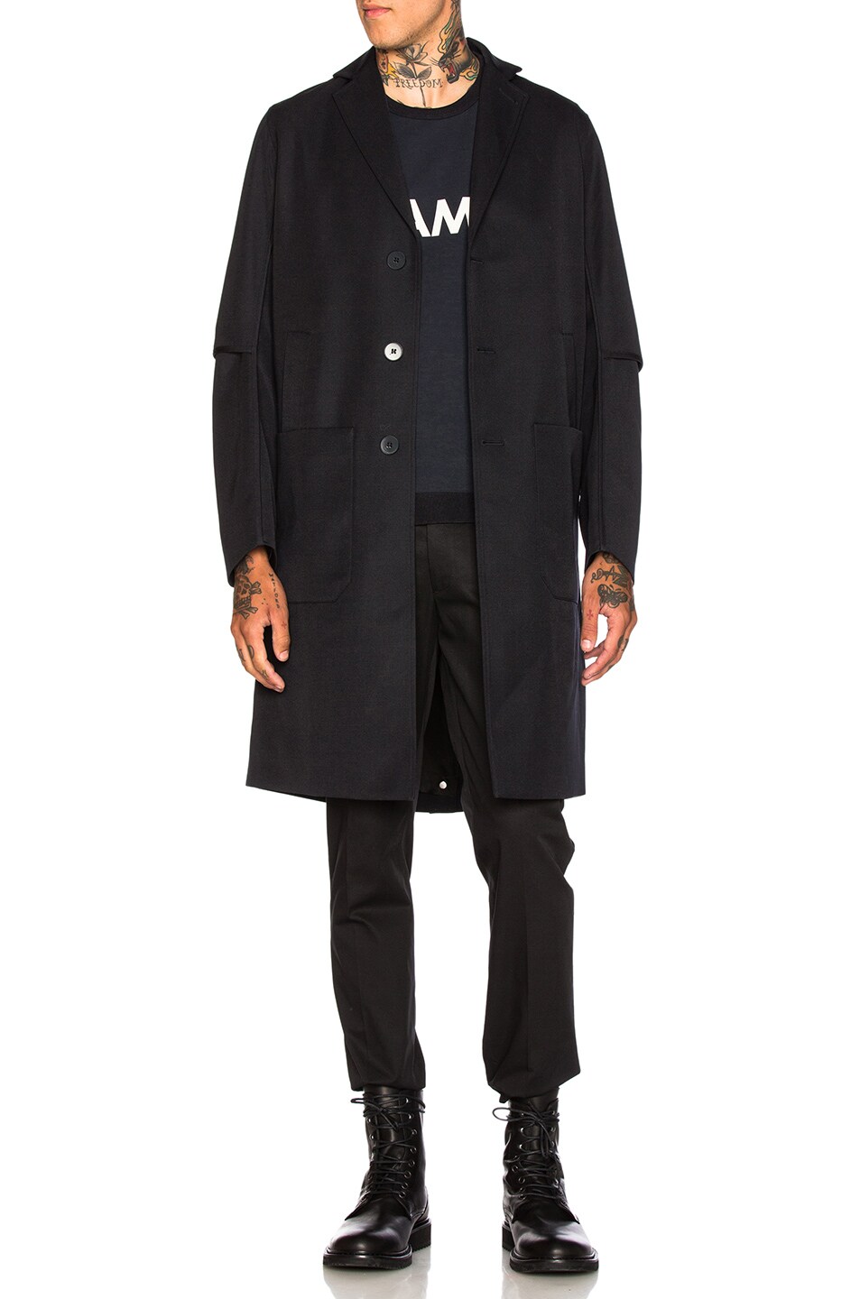 Image 1 of OAMC Airborne Trench Coat in Navy