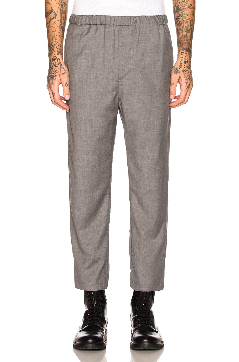Image 1 of OAMC Cropped Drawcord Pant in Heather Grey