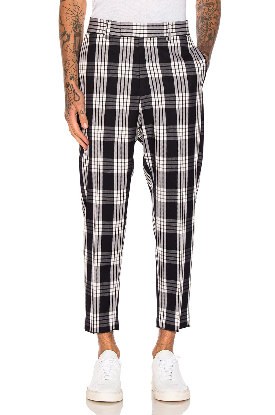 Image 1 of OAMC Tailored Plaid Pants in Navy & White