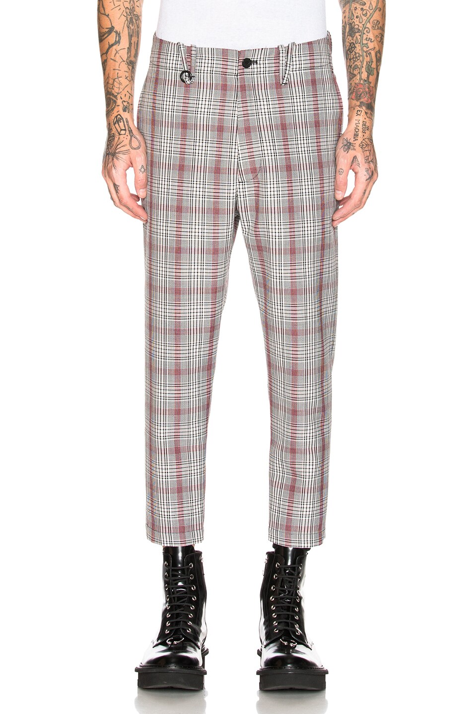 Image 1 of OAMC Cropped Zip Pants in Plaid