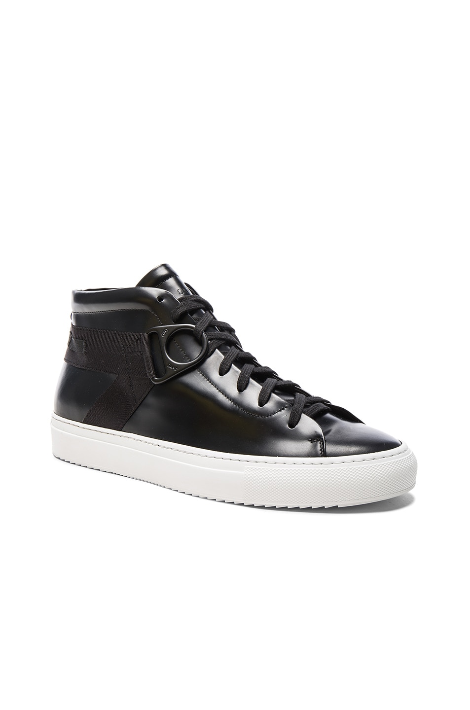 Image 1 of OAMC Leather Airborne Mid Sneakers in Black