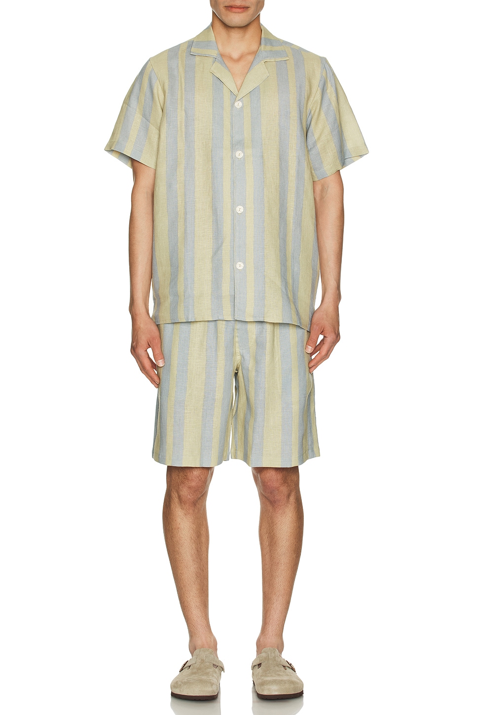 Image 1 of OAS Mist Strata Nicola Linen Shorts in Multi