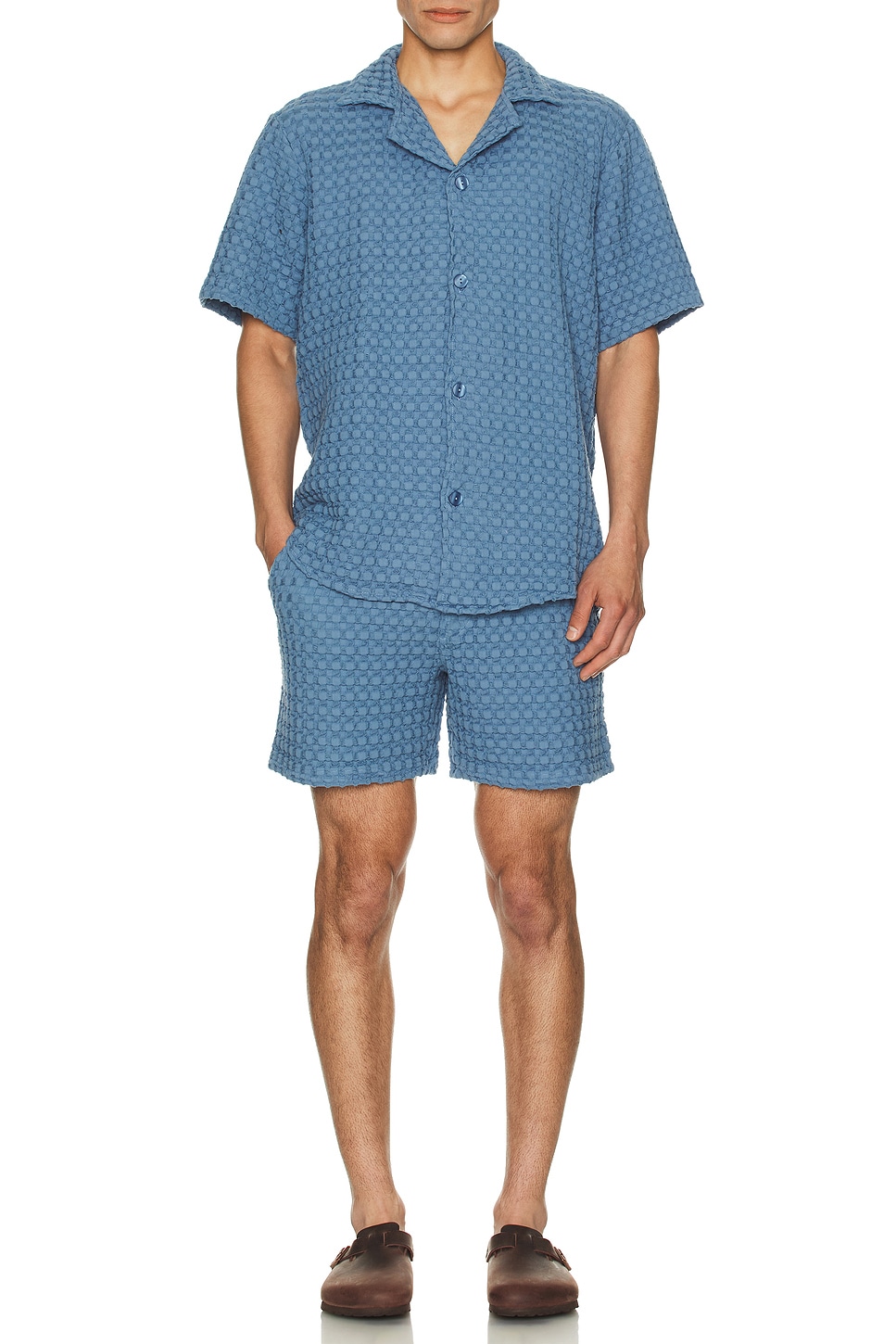 Image 1 of OAS Coronet Porto Waffle Shorts in Blue