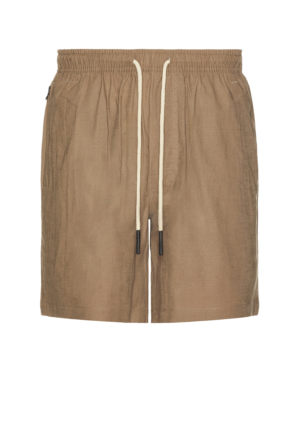 Taupe Linen Shorts in Brown