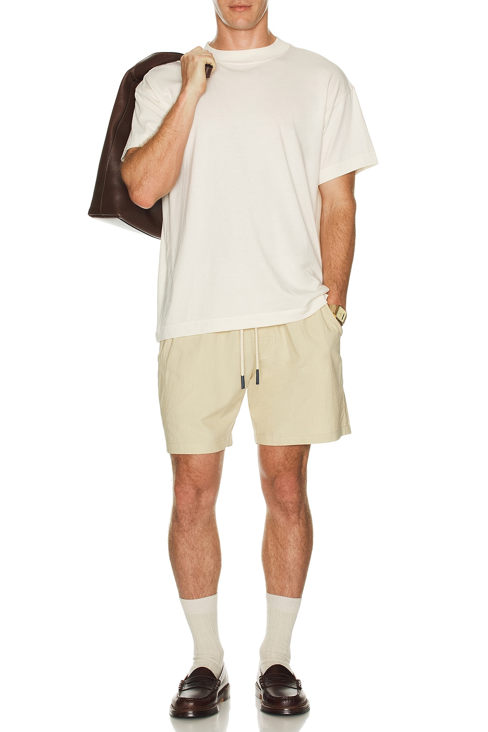 Image 1 of OAS Linen Shorts in Beige