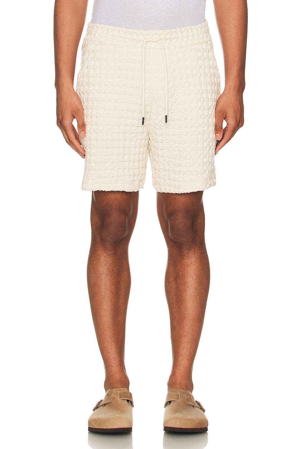 Image 1 of OAS Ecru Porto Waffle Shorts in Off White