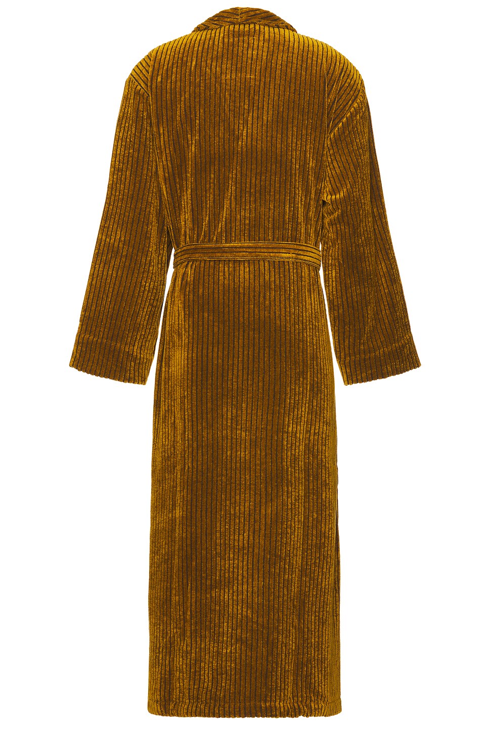 Shop Oas Santigo Striped Velour Long Robe In Brown