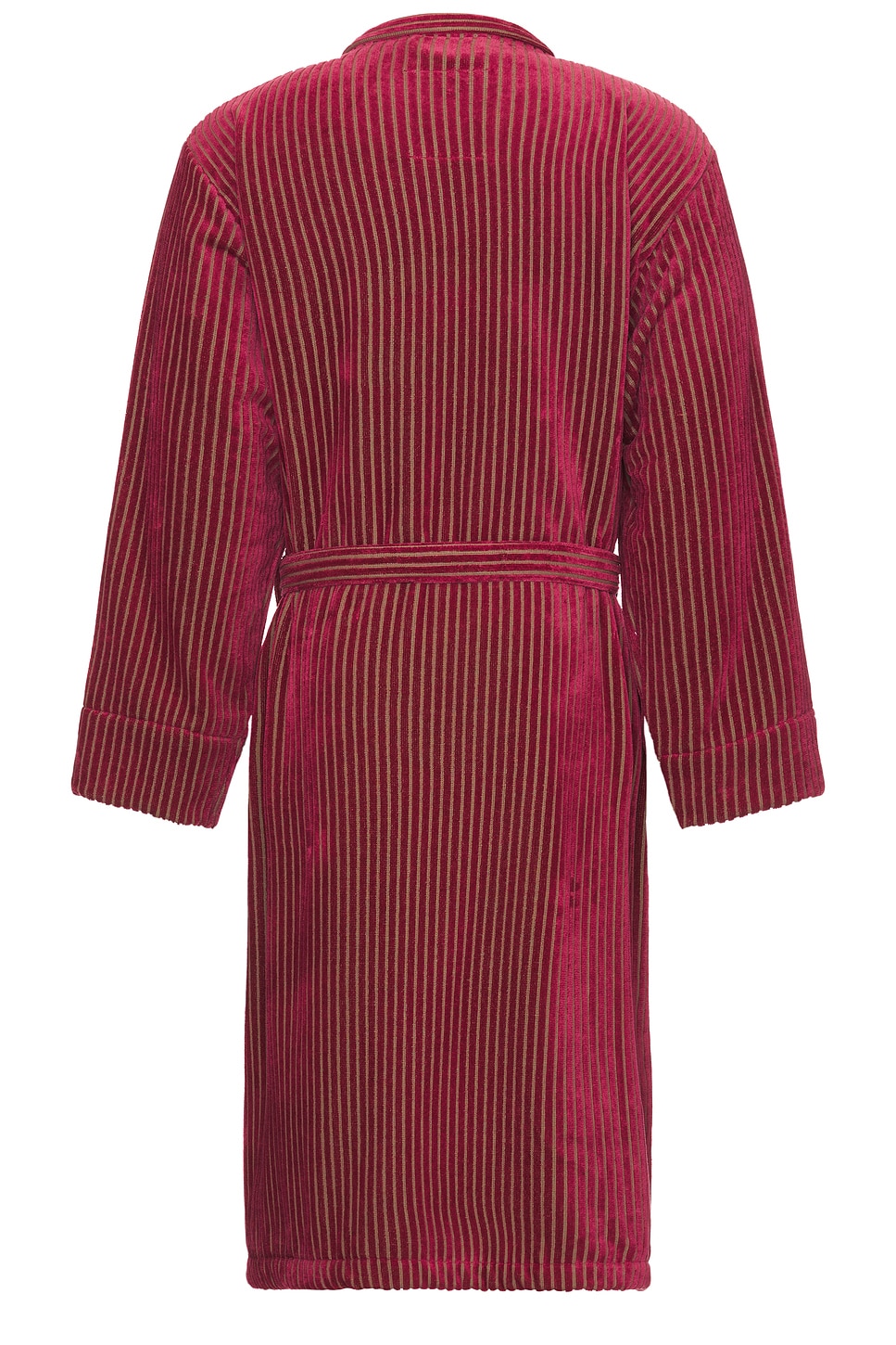 Shop Oas Botnico Striped Velour Robe In Burgundy