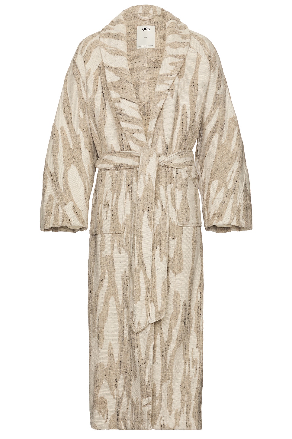 Image 1 of OAS Linen Terry Statement Robe in Fern