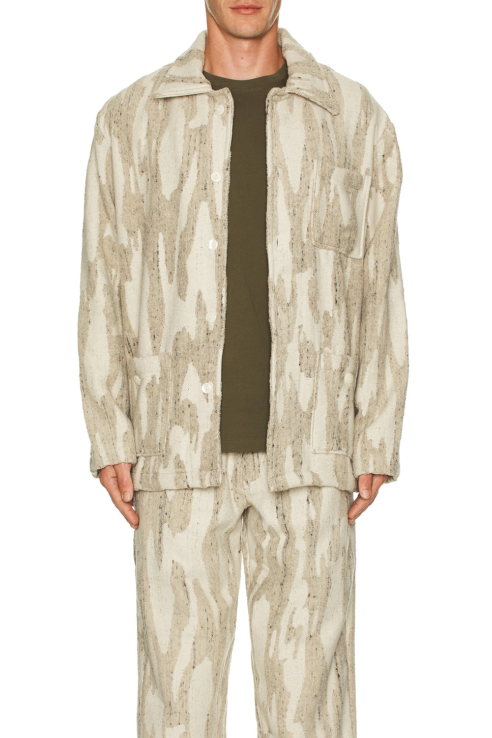Image 1 of OAS Dandy Linen Terry Jacket in Fern