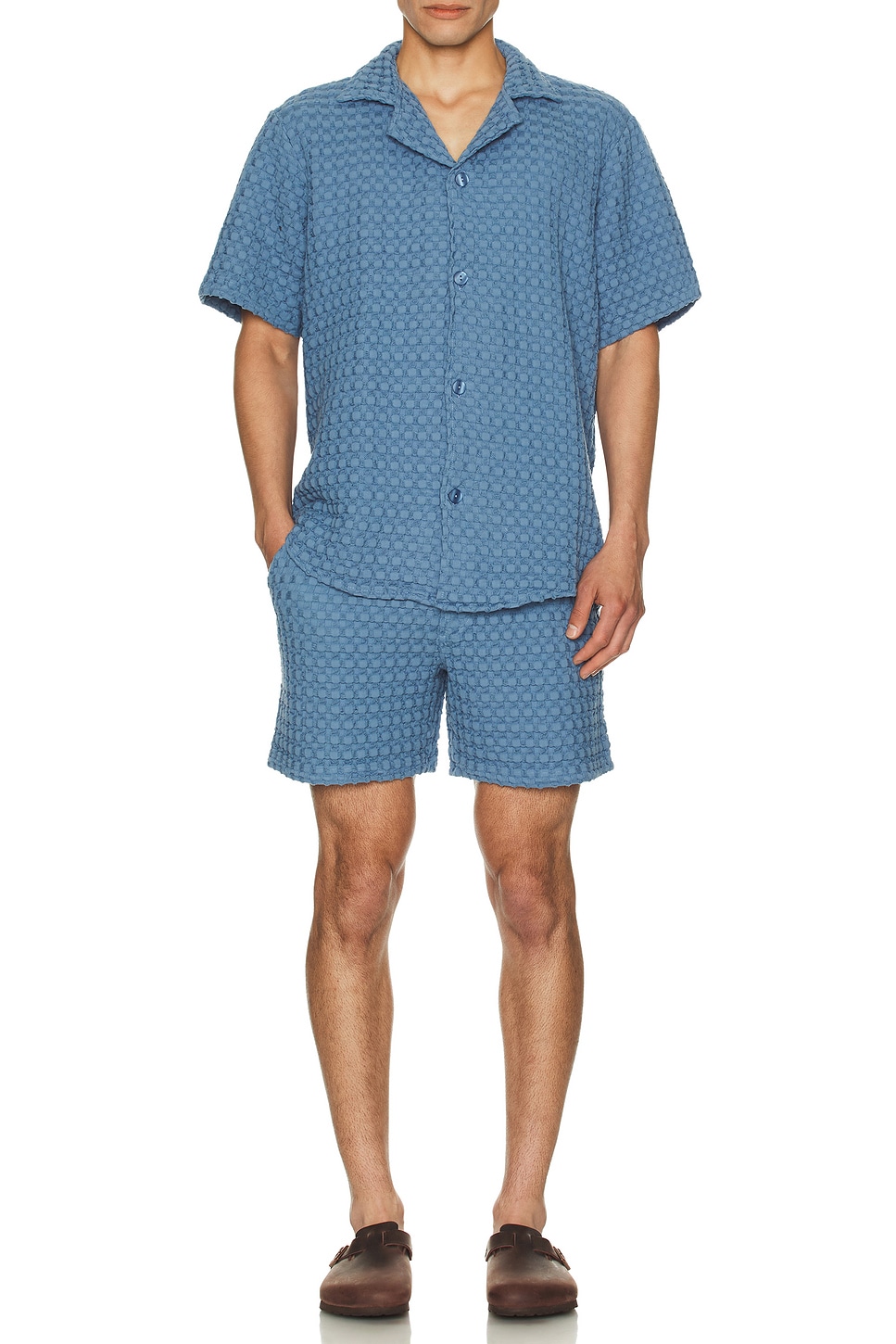 Image 1 of OAS Coronet Cuba Waffle Shirt in Blue