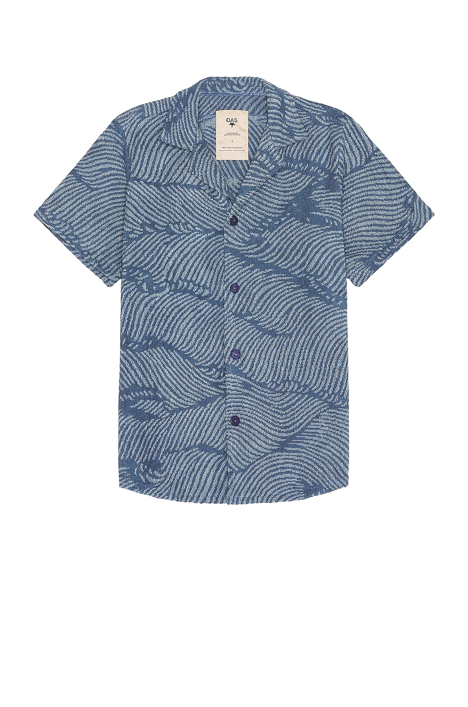 Image 1 of OAS Wavy Cuba Terry Shirt in Blue