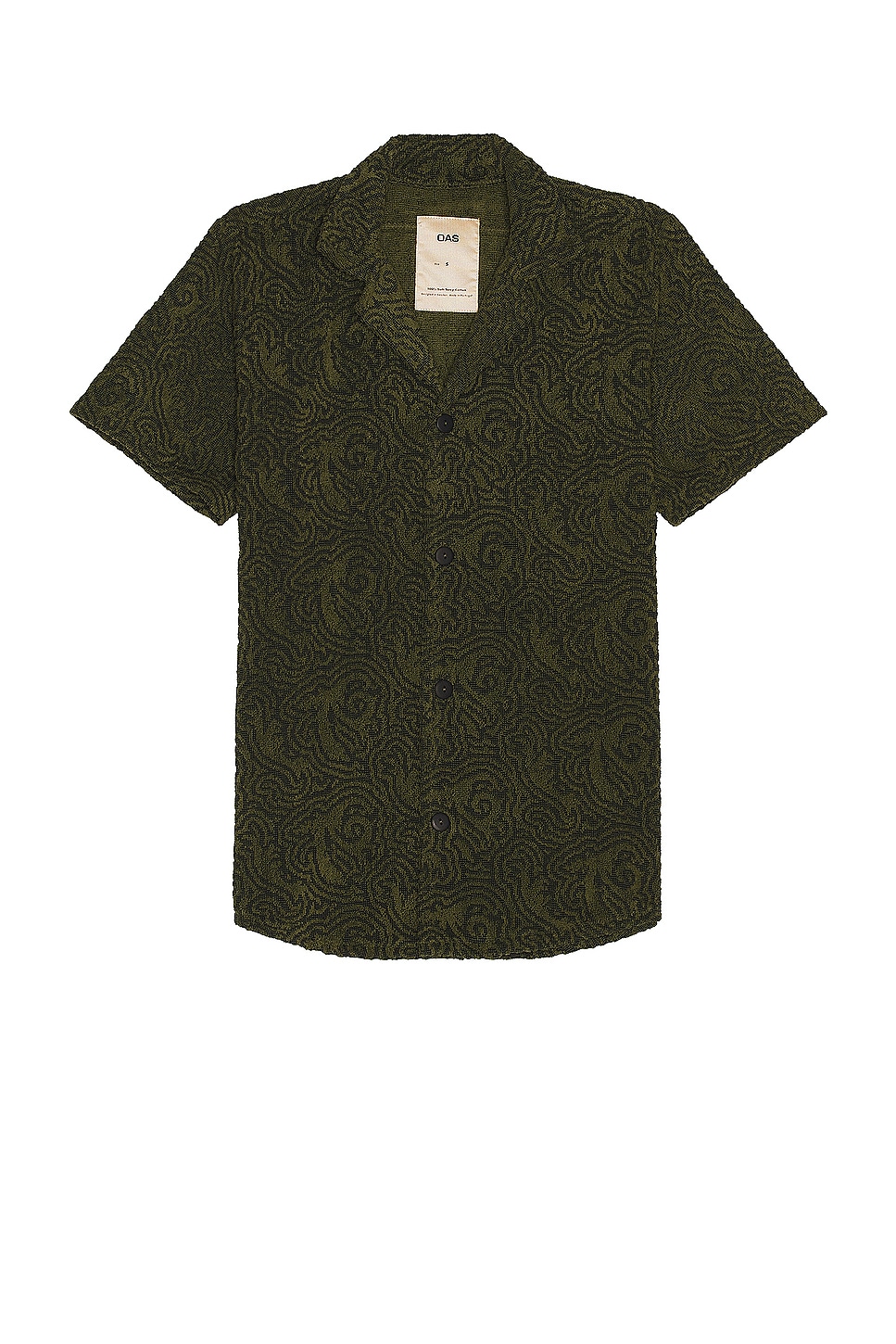 Image 1 of OAS Squiggle Cuba Terry Shirt in Dark Green