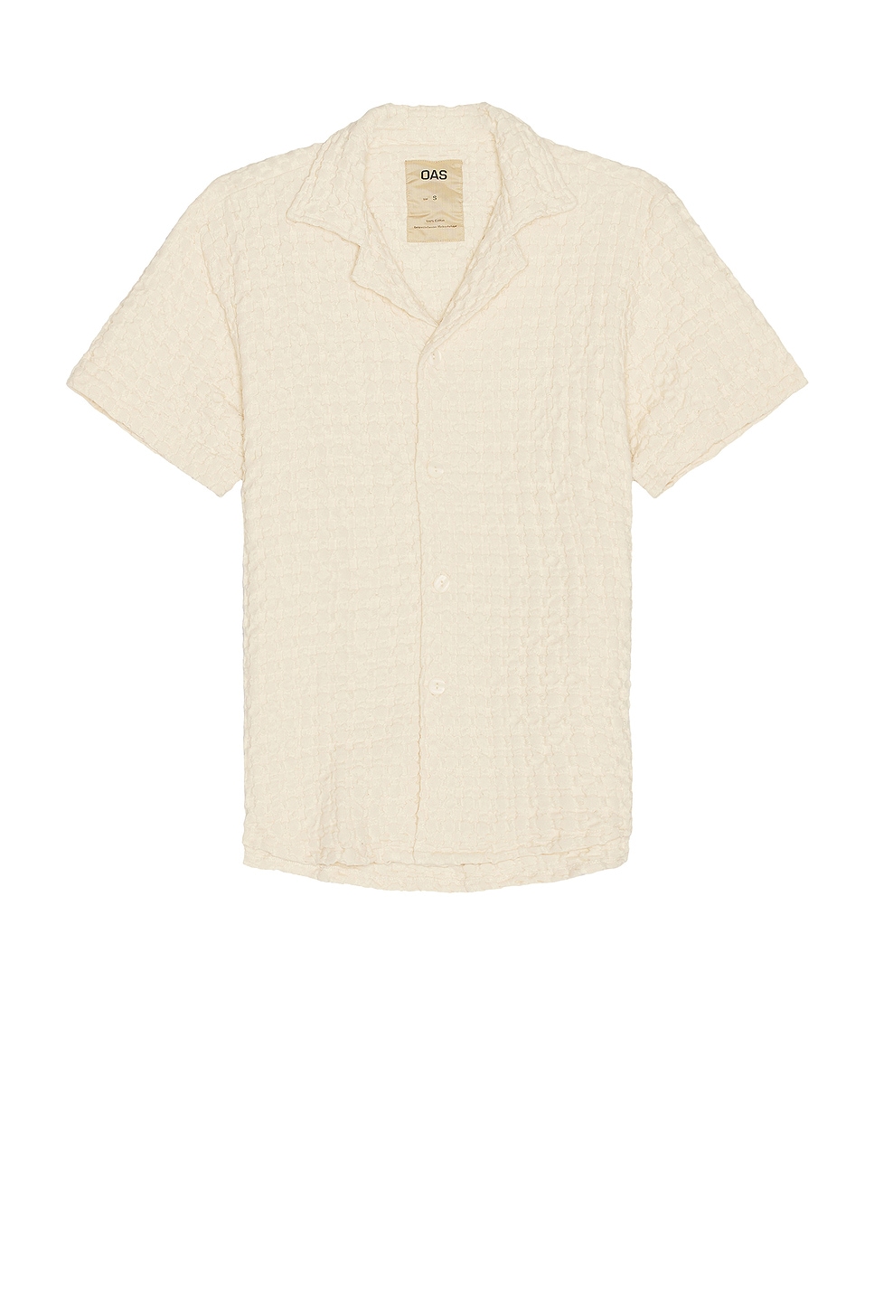 Ecru Cuba Waffle Shirt in Cream