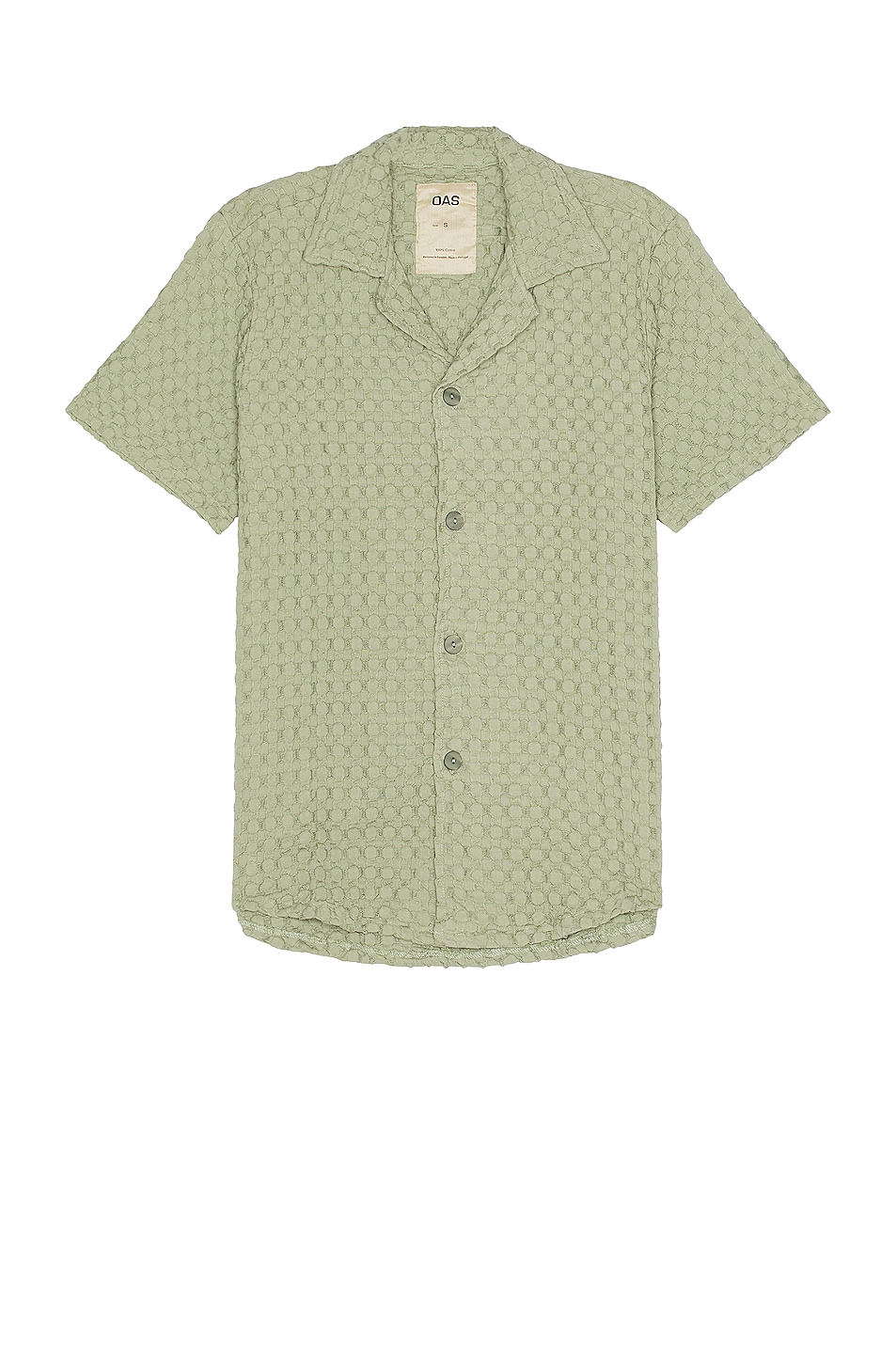 Image 1 of OAS Dusty Green Cuba Waffle Shirt in Green