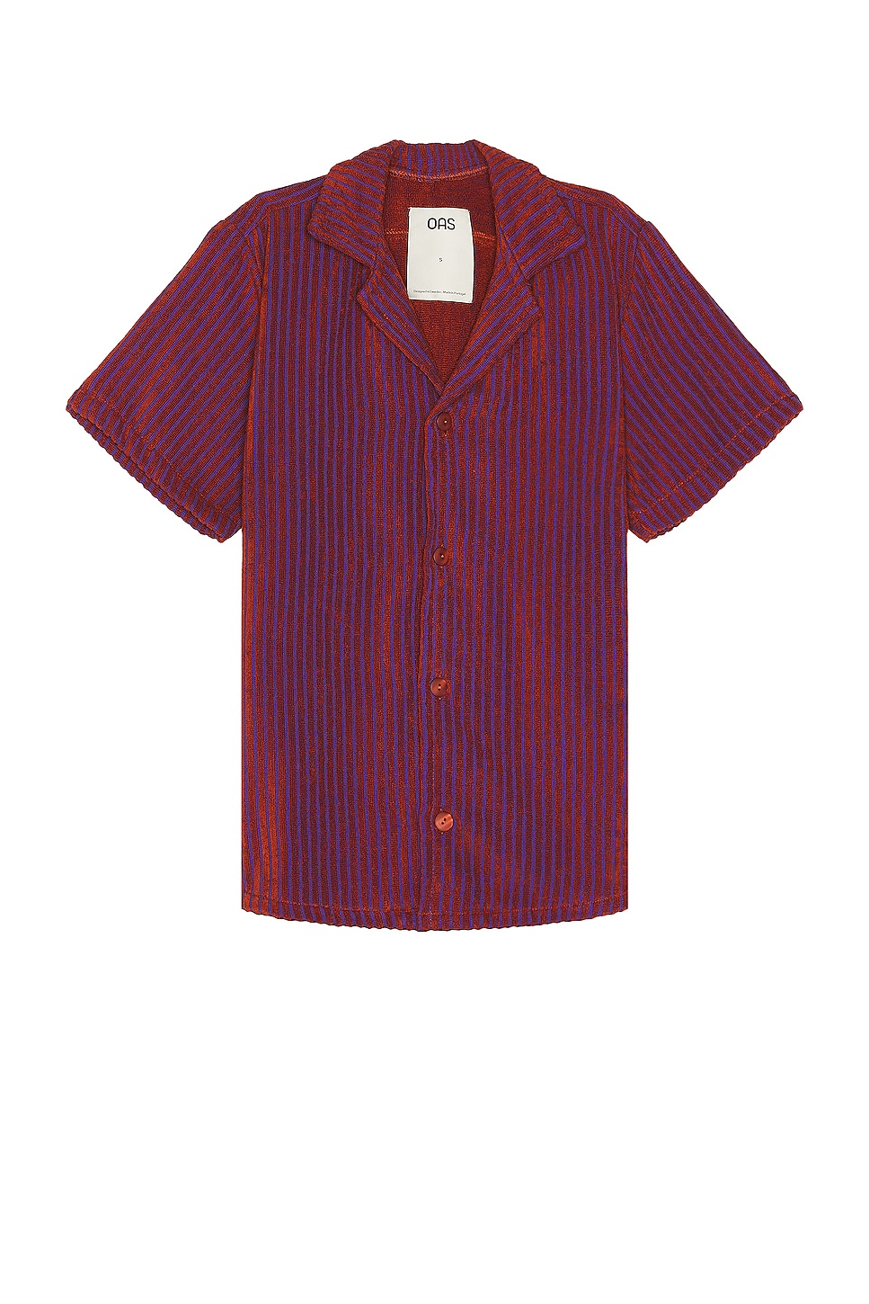 Image 1 of OAS Deep Cut Cuba Terry Shirt in Rusty Red