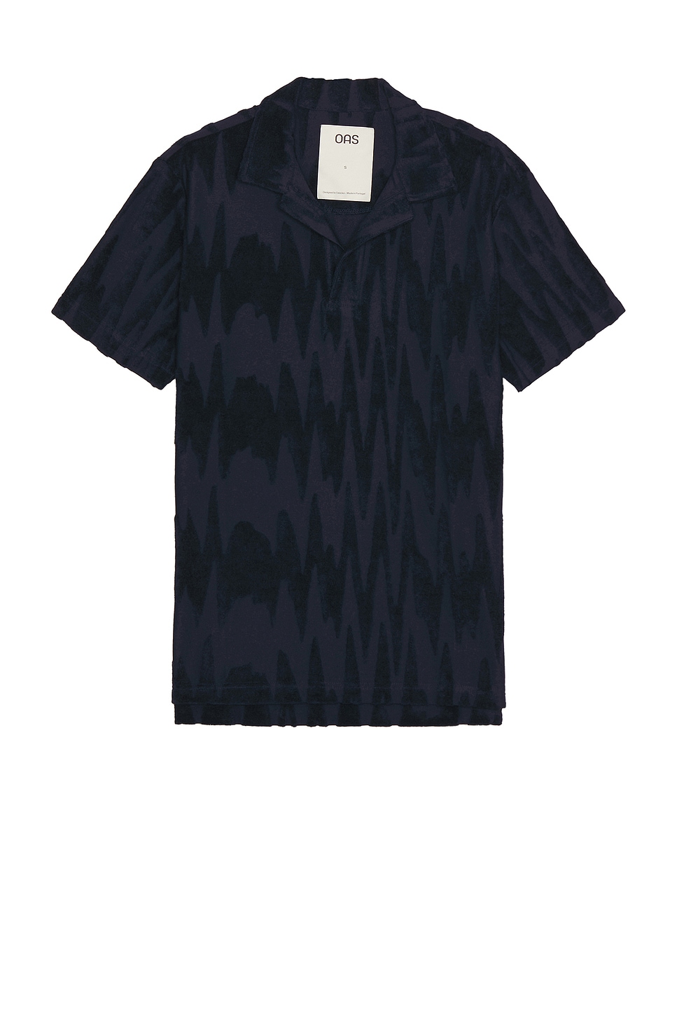 Image 1 of OAS Glitch Polo Terry Shirt in Navy
