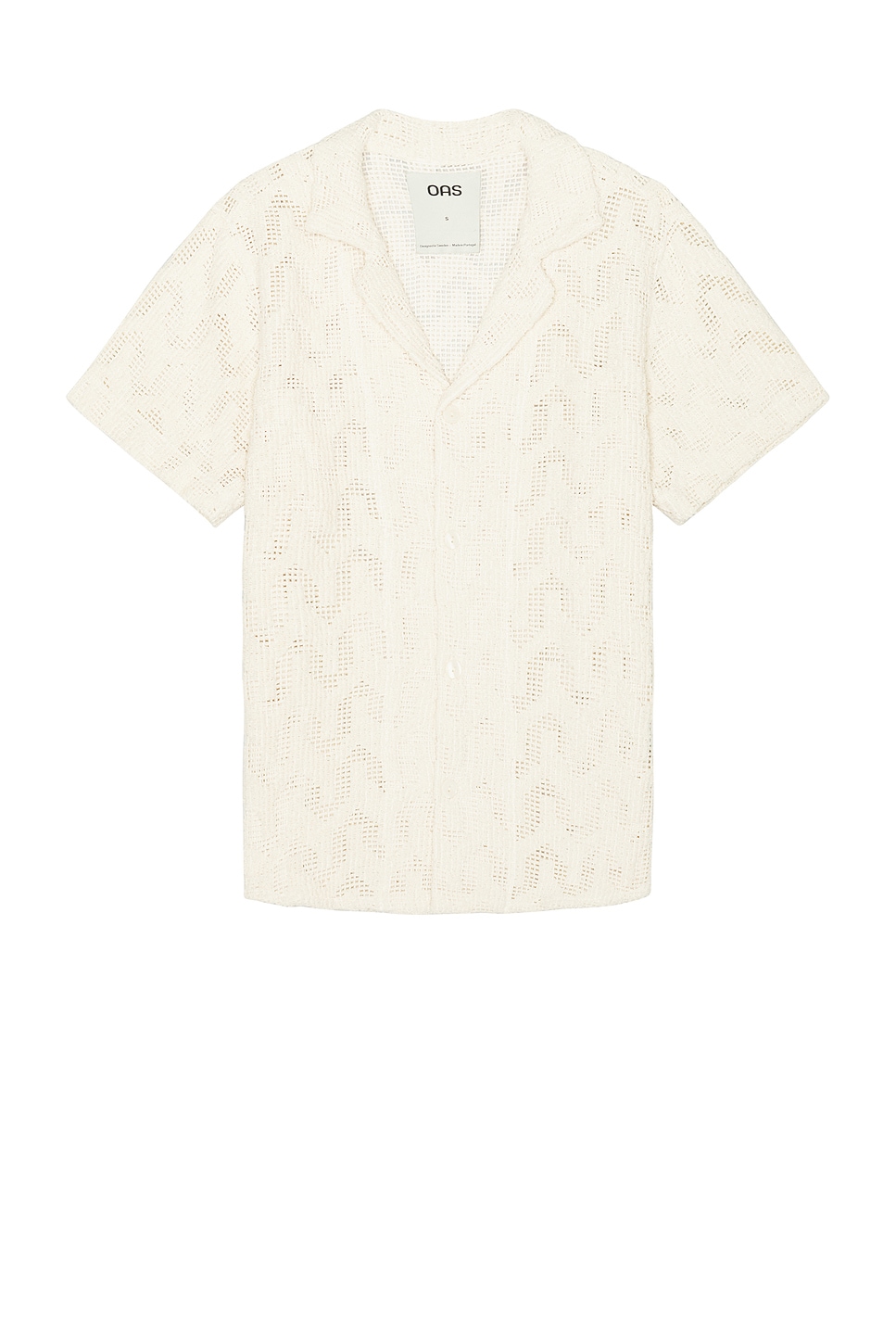 Image 1 of OAS Atlas Cuba Crochet Shirt in Cream