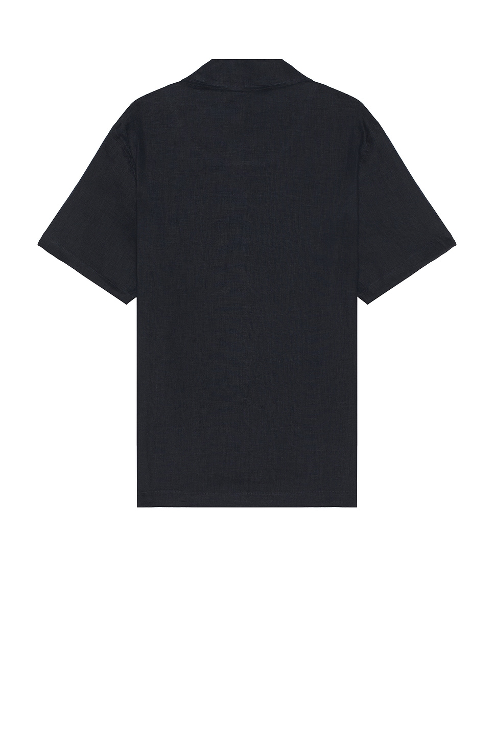 Shop Oas Girona Linen Polo In Navy