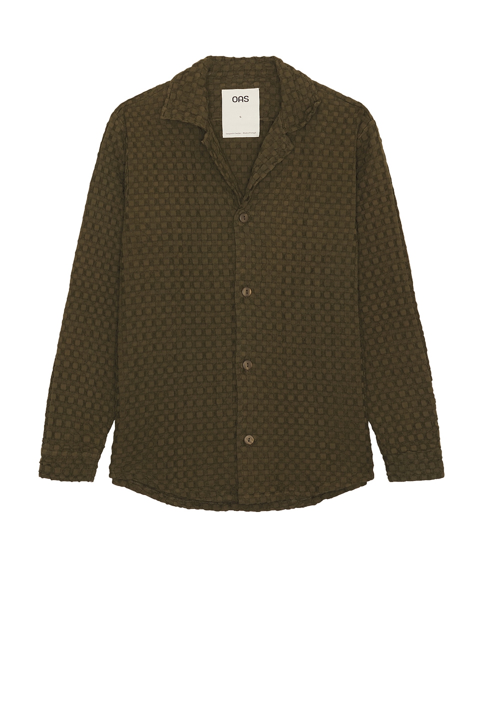 Image 1 of OAS Waffle Cuba Long Sleeve Shirt in Turtle