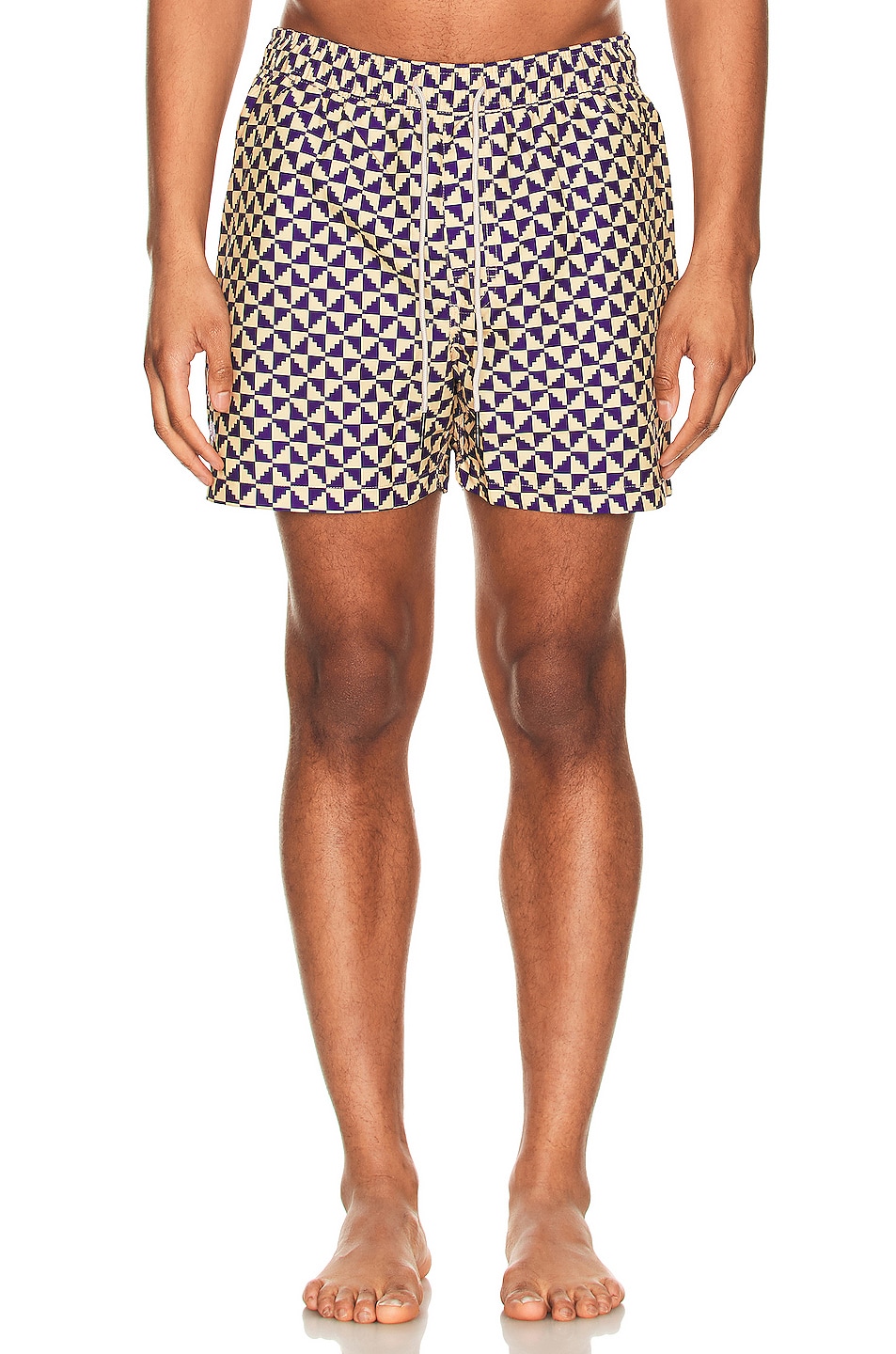 Image 1 of OAS Puzzle Swim Shorts in Black & Orange in Blue