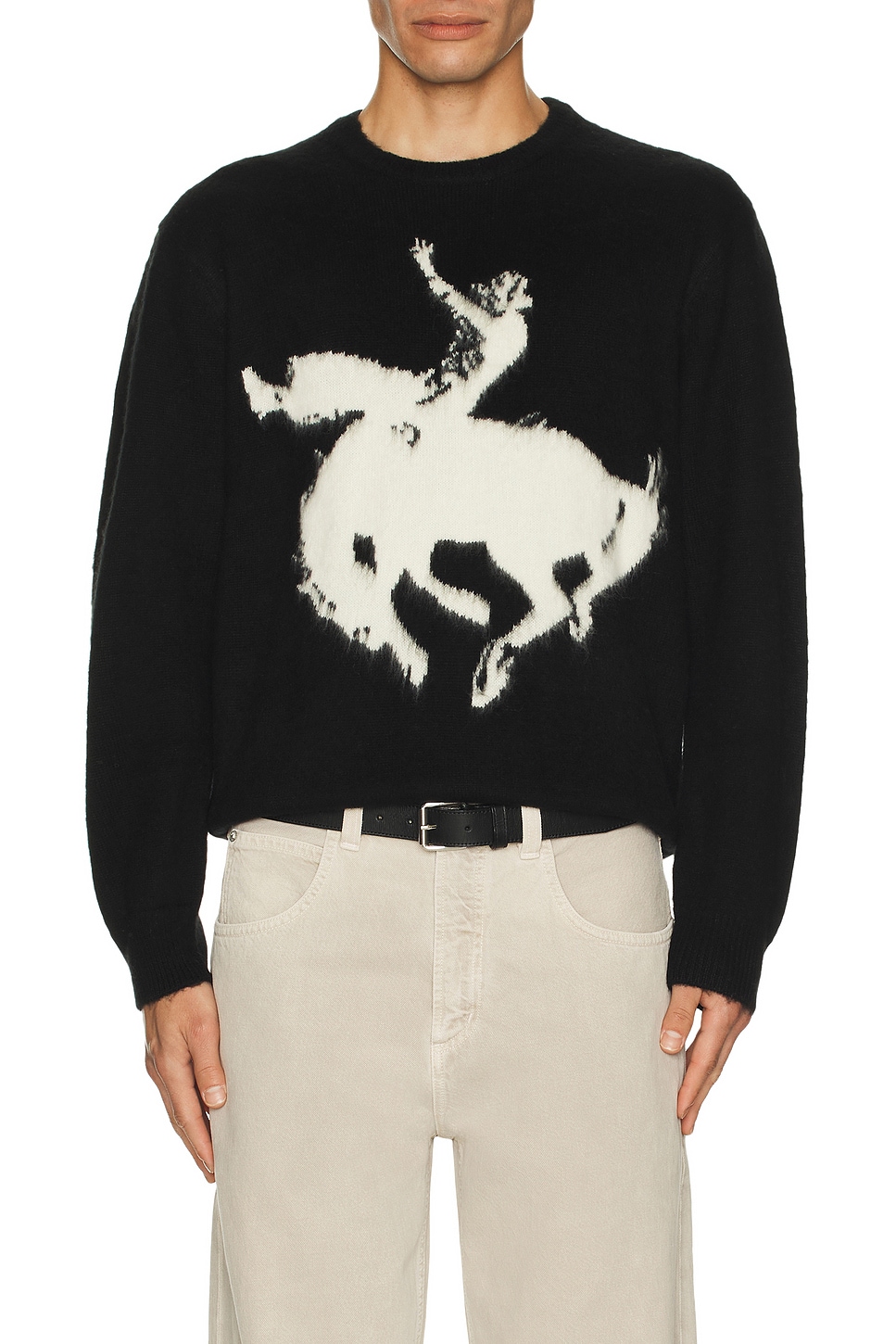 Image 1 of ONE OF THESE DAYS Cowboy Knit Sweater in Black