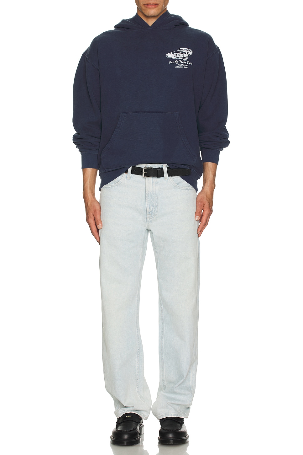 Image 1 of ONE OF THESE DAYS Tire Service Hoody in Washed Navy