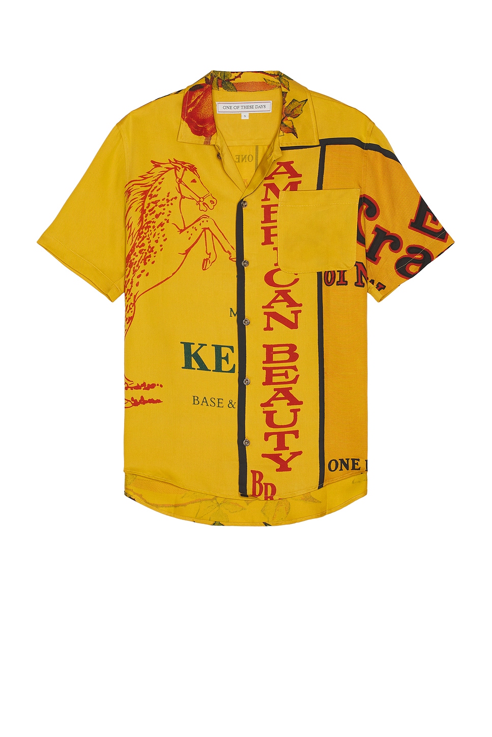 Image 1 of ONE OF THESE DAYS American Beauty Camp Shirt in Mustard
