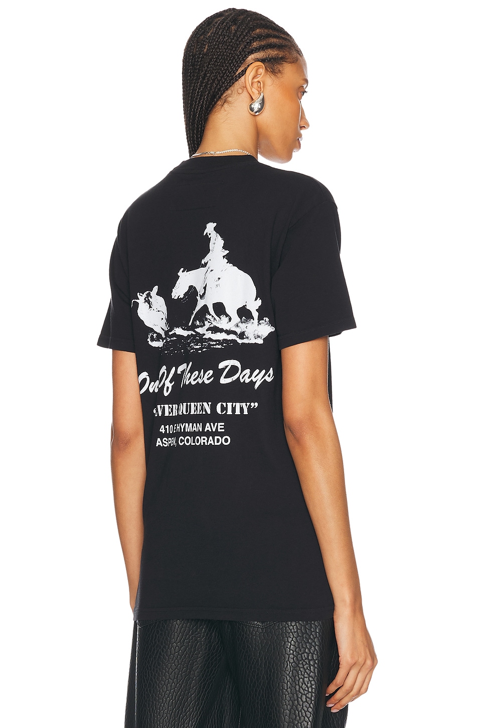 x FWRD Silver Queen City Tee in Black